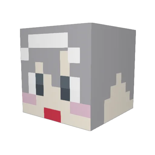 xmayoix Minecraft avatar head, 3D render