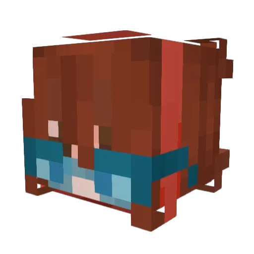 xminannie Minecraft avatar head, 3D render