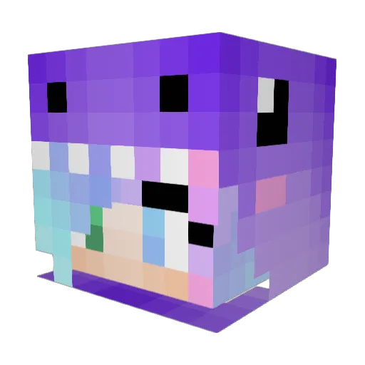 xmkhx Minecraft avatar head, 3D render