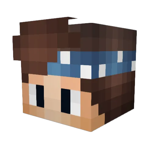 xmscx Minecraft avatar head, 3D render