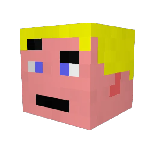 xmyla Minecraft avatar head, 3D render
