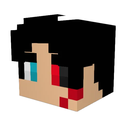 xoAres Minecraft avatar head, 3D render