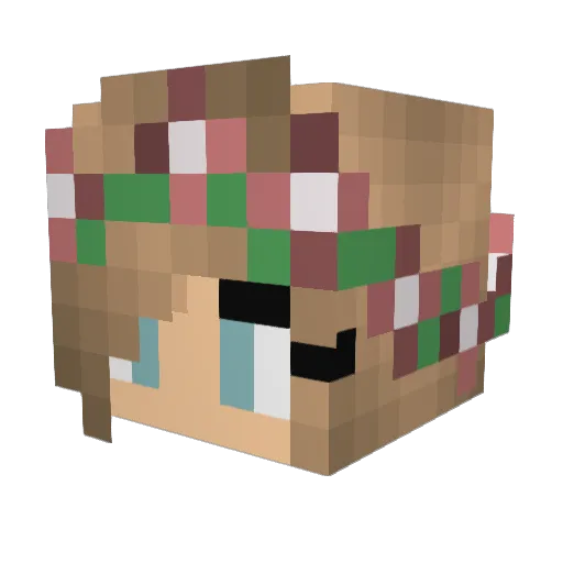 xoBlu Minecraft avatar head, 3D render