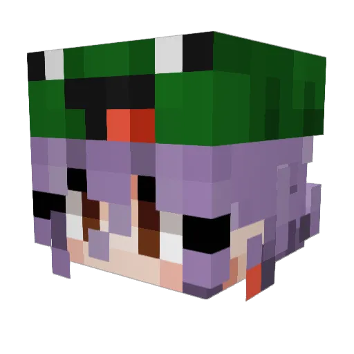 xoFroggyPop Minecraft avatar head, 3D render