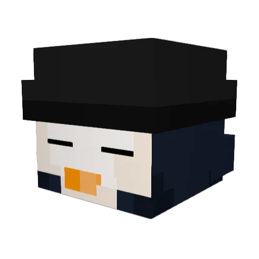xoPenguin Minecraft avatar head, 3D render