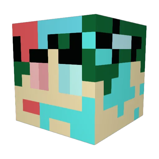 xoaboss Minecraft avatar head, 3D render