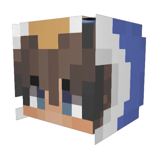 xojr Minecraft avatar head, 3D render