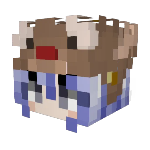 xojw Minecraft avatar head, 3D render
