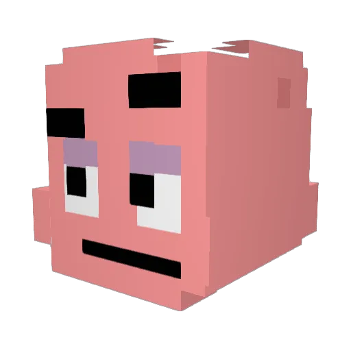 xomj Minecraft avatar head, 3D render
