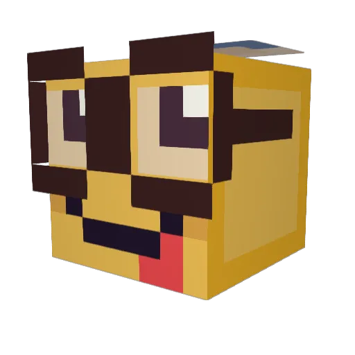 xouxouu Minecraft avatar head, 3D render