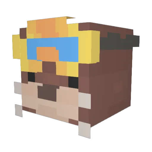 xoxalexandra Minecraft avatar head, 3D render