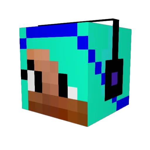 xoxoANNIE Minecraft avatar head, 3D render