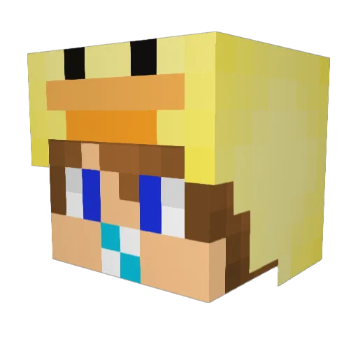 xoxoEmily Minecraft avatar head, 3D render