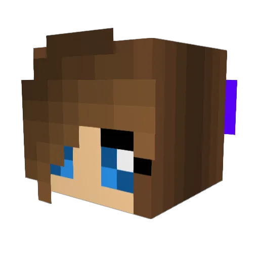 xoxoeriin Minecraft avatar head, 3D render