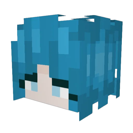 xoxtheaa Minecraft avatar head, 3D render
