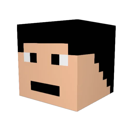 xpfkd Minecraft avatar head, 3D render