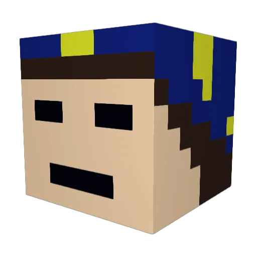 xpiluso Minecraft avatar head, 3D render