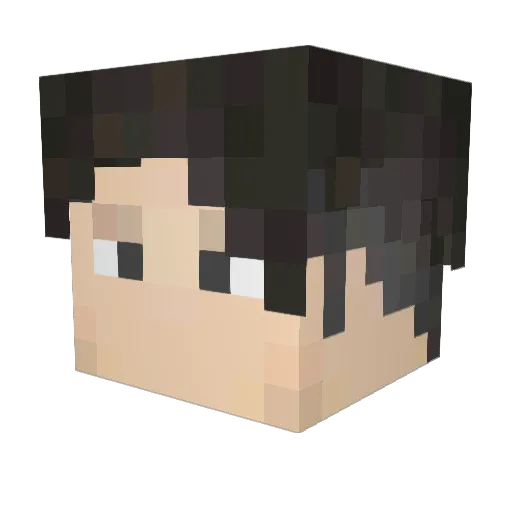 xptical Minecraft avatar head, 3D render