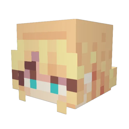 xqab Minecraft avatar head, 3D render