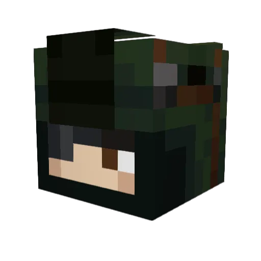 xqdare Minecraft avatar head, 3D render
