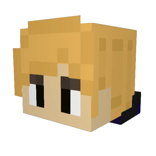 xqeleto Minecraft avatar head, 3D render