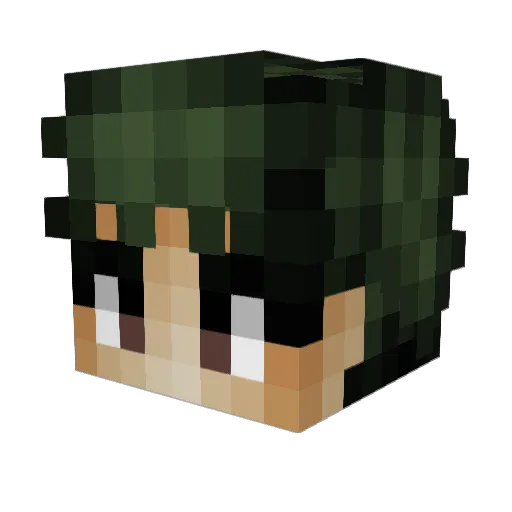 xrhysx Minecraft avatar head, 3D render