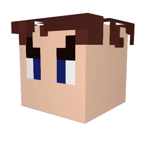 xrjg Minecraft avatar head, 3D render