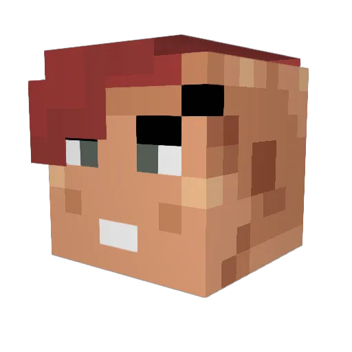 xrxmbo Minecraft avatar head, 3D render