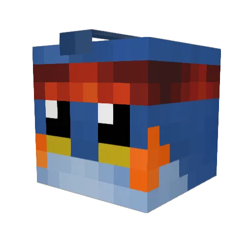 xstarller Minecraft avatar head, 3D render
