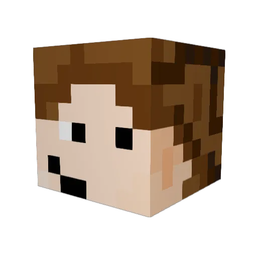 xt4444 Minecraft avatar head, 3D render