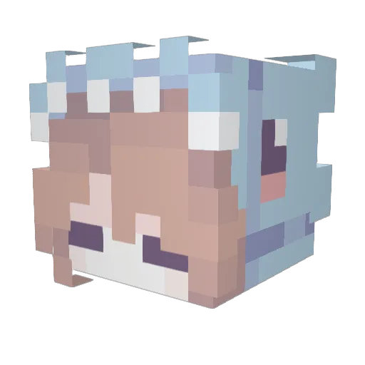 xt_qwq Minecraft avatar head, 3D render