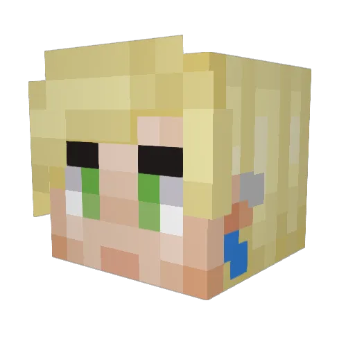 xtechnolich Minecraft avatar head, 3D render