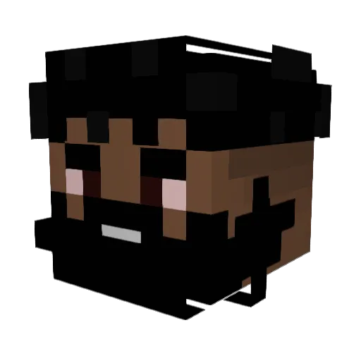 xth_ Minecraft avatar head, 3D render