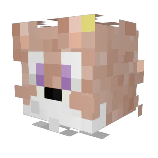 xtuye Minecraft avatar head, 3D render