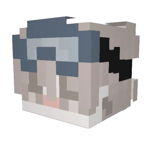 xuanll Minecraft avatar head, 3D render