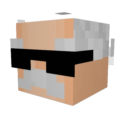 xubig Minecraft avatar head, 3D render