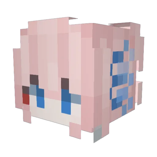 xuemsy Minecraft avatar head, 3D render