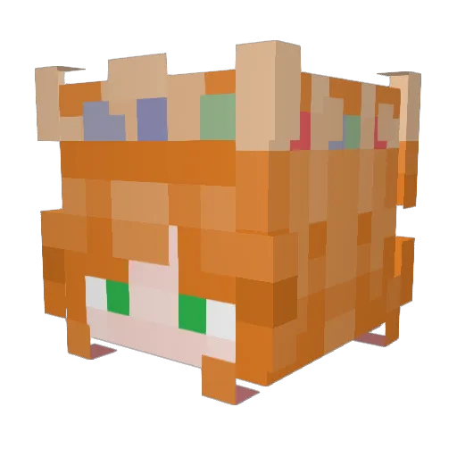 xugrz Minecraft avatar head, 3D render