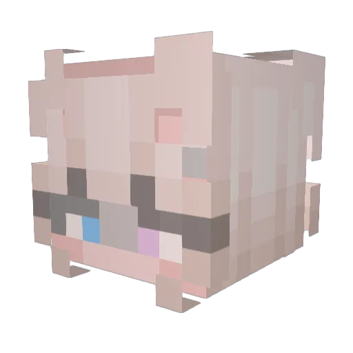 xuiming Minecraft avatar head, 3D render