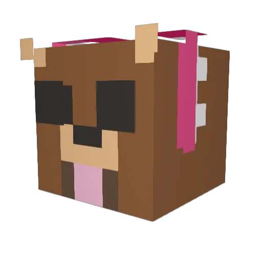 xunnee Minecraft avatar head, 3D render