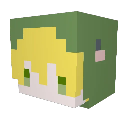 xuwie Minecraft avatar head, 3D render