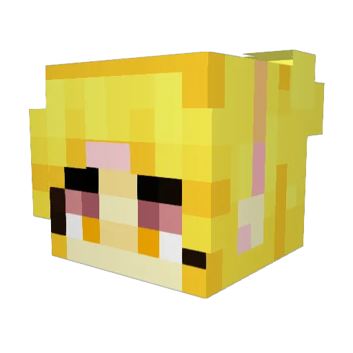 xwlj_XLR Minecraft avatar head, 3D render