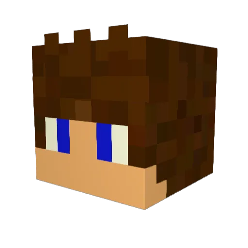 xxMrC Minecraft avatar head, 3D render