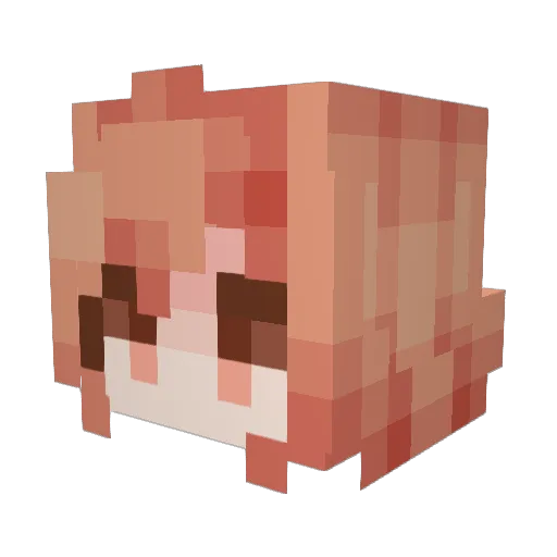 xxQueenie Minecraft avatar head, 3D render