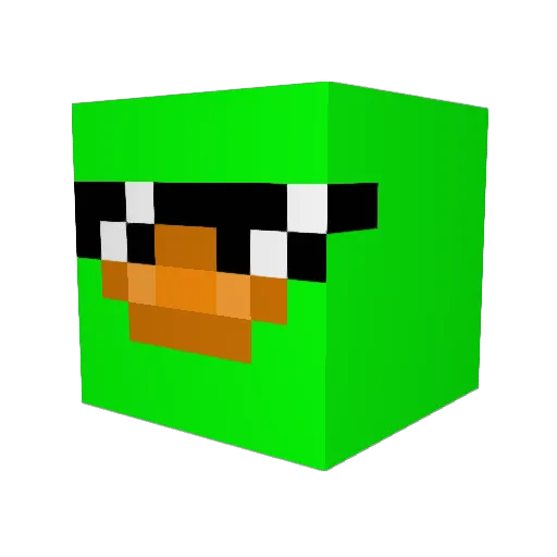 xxVertical Minecraft avatar head, 3D render