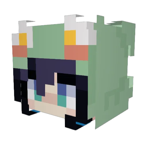 xxallyci Minecraft avatar head, 3D render