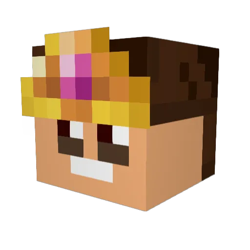 xxalx Minecraft avatar head, 3D render