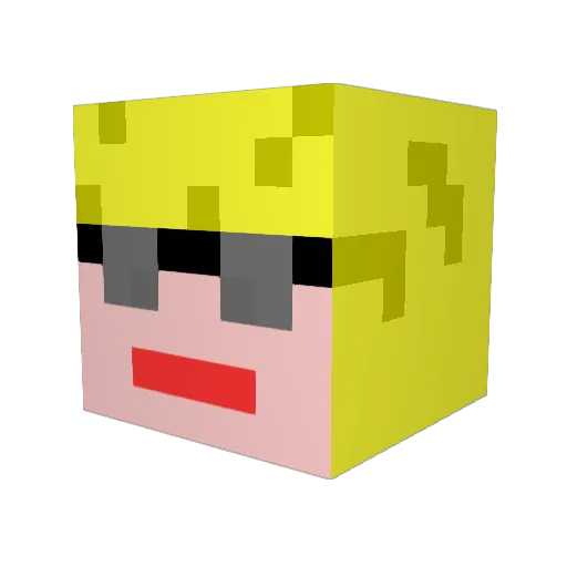 xxfladaxx Minecraft avatar head, 3D render