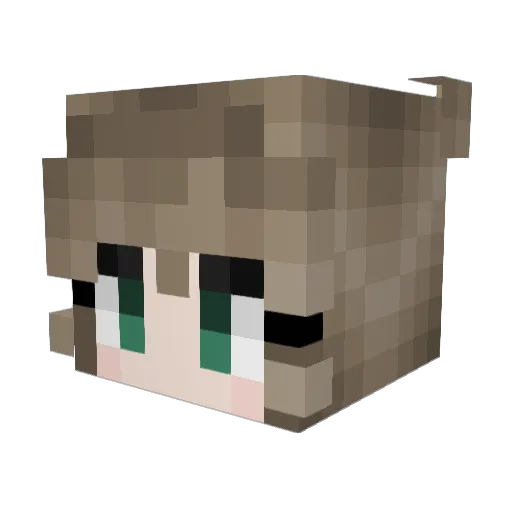 xxinister Minecraft avatar head, 3D render
