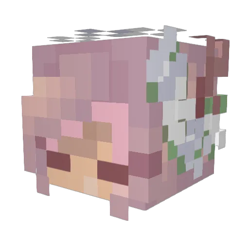 xxpurrr Minecraft avatar head, 3D render